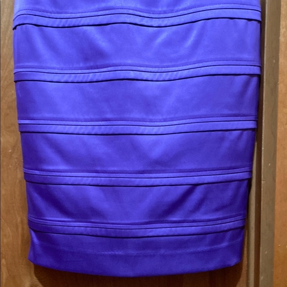 Purple Bodycon Satin Midi Dress with Square Neckline Sexy Bridesmaid Elegant - Picture 5 of 14